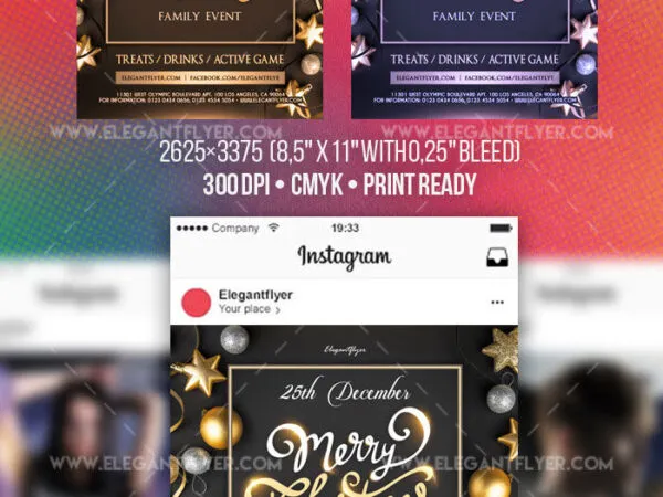 Clean Luxury Christmas Event Flyer Template and Instagram Post 1
