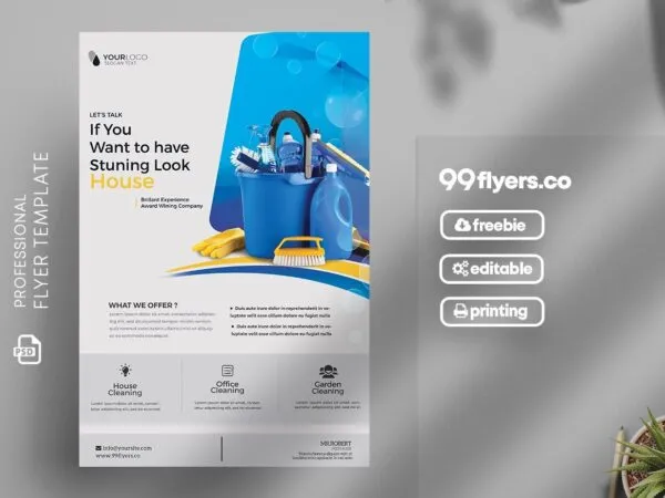 Clean Modern Cleaning Service Flyer Template 1