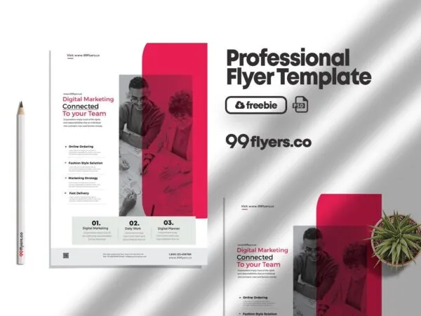 Clean Modern Digital Marketing Agency Flyer Template 1