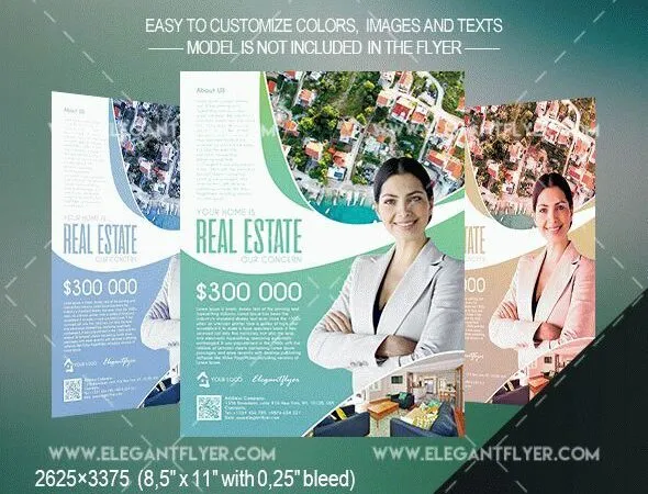 Clean Modern Real Estate Flyer and Facebook Cover Templates 1