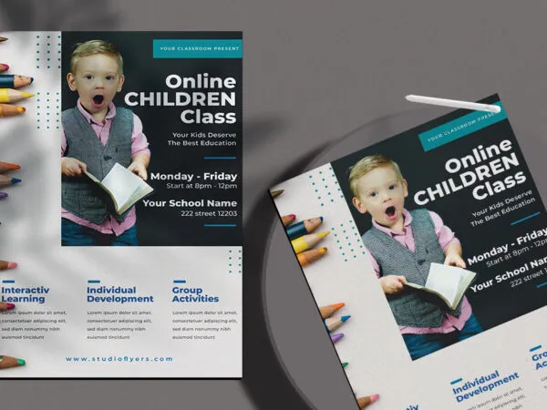 Clean Modern School Flyer Template 1