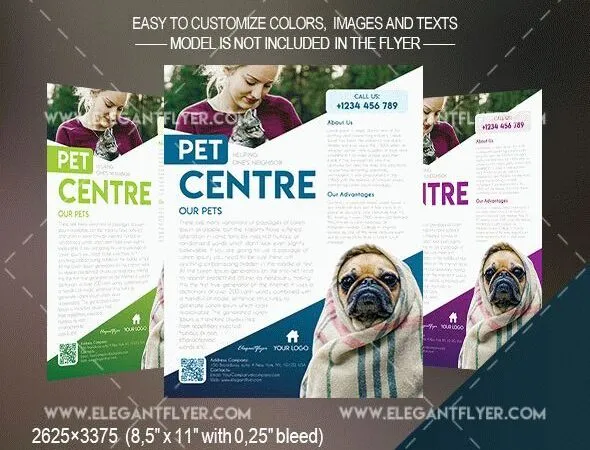 Clean Photo Pet Center Flyer and Facebook Cover Template 1