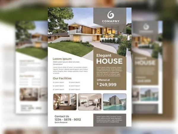 Clean Photo Real Estate Agency Flyer Template 1