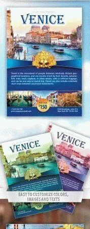Clean Photo Venice Travel Flyer Template 1