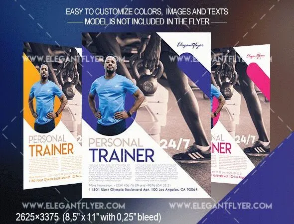 Clean Professional Personal Trainer Flyer and Facebook Cover Templates 1