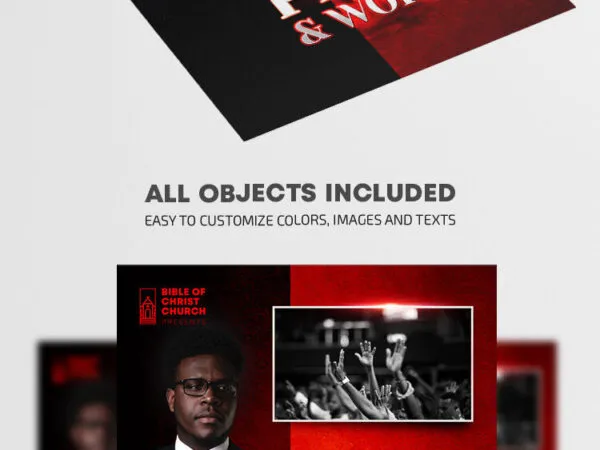Clean Red Church Flyer Template 1