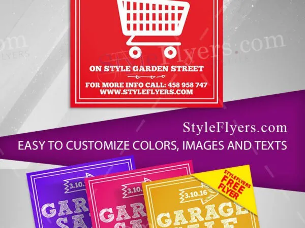 Clean Red Garage Sale Flyer Template 1