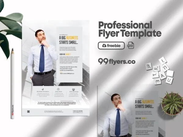 Clean White Business Flyer Template 1