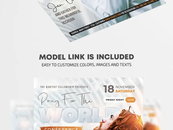 Clean White Church Conference Flyer Template 1
