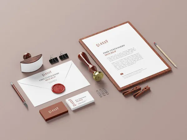 Clean and Classy Stationery Mockup 1