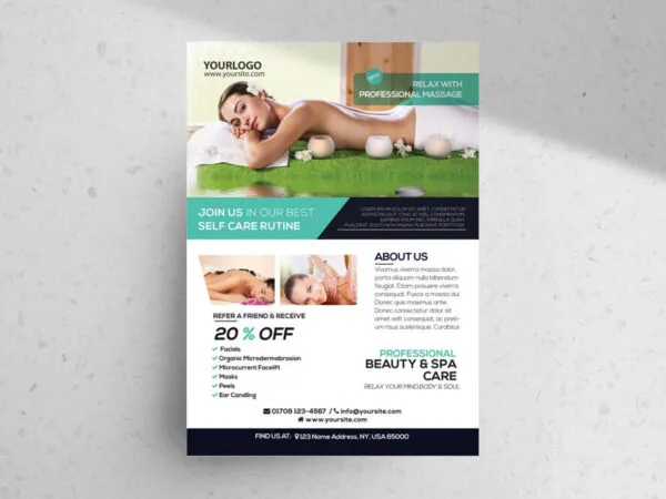 Clean and Modern Spa Flyer Template 1