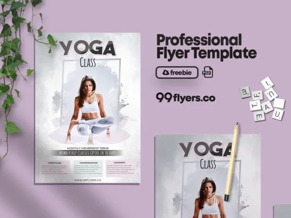 Clean and Simple Yoga Day Flyer Template 1