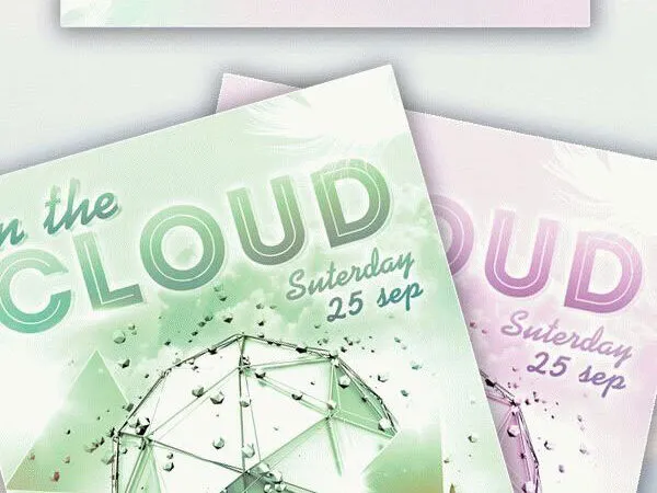 Clean in the Cloud Party Event Flyer Template 1