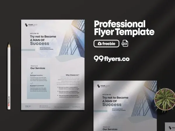 Clean white Corporate Flyer Template 1