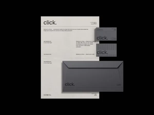 Click Branding Identity Mockup in Facing Vision 1