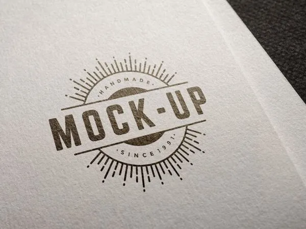 Close Up Logo Mockup on White Paper 1