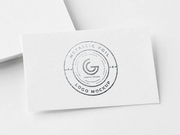 Close Up Metallic Foil Logo Mockup 1