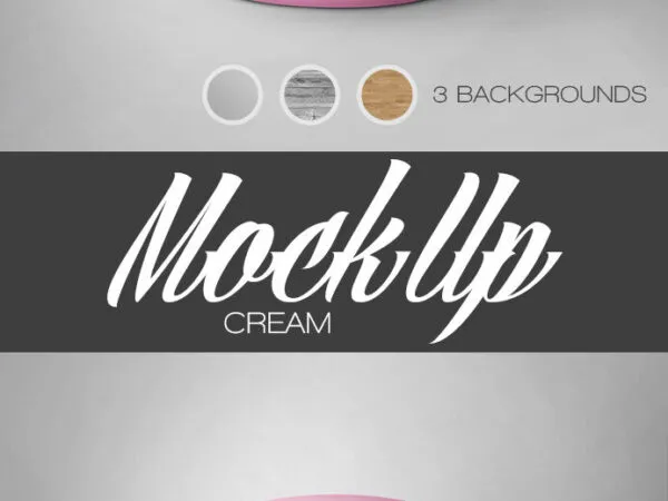 Close up Shot 34 View Cream Jar Mockup with Different Backgrounds 1