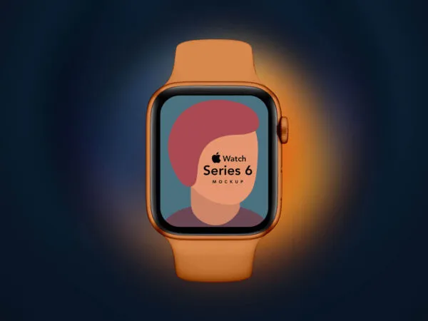 Close up Shot Apple Watch Series 6 Mockup 1