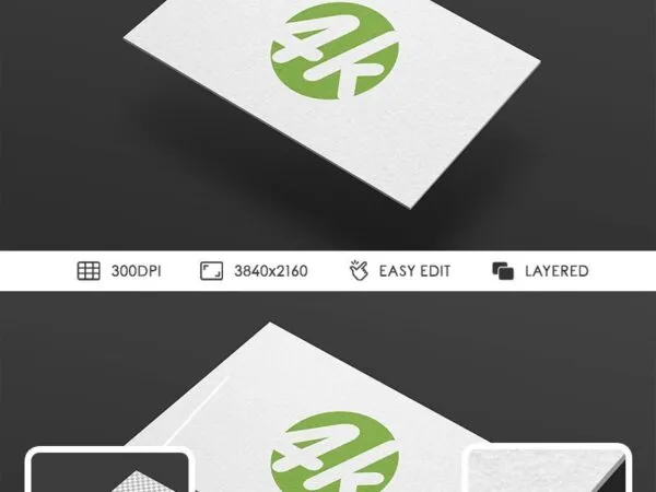 Close up Shot Business Card on Floor Mockup in Perspective View 1