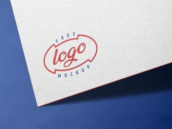 Close up Shot Logo Embossed on Paper Corner Mockup 1