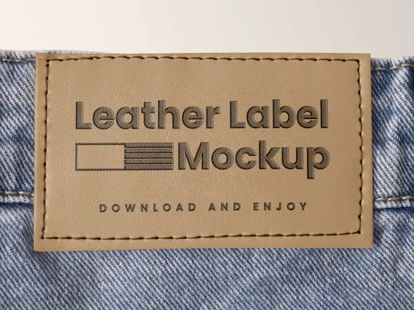 Close up Sight of Jeans Mockup with Label 1
