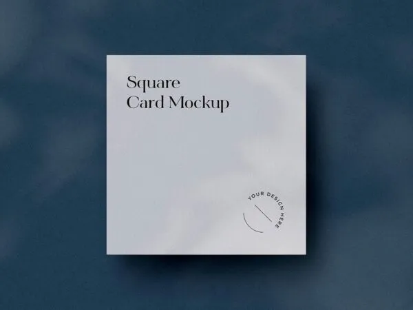 Close up Sight of Modern Square Card Mockup 1