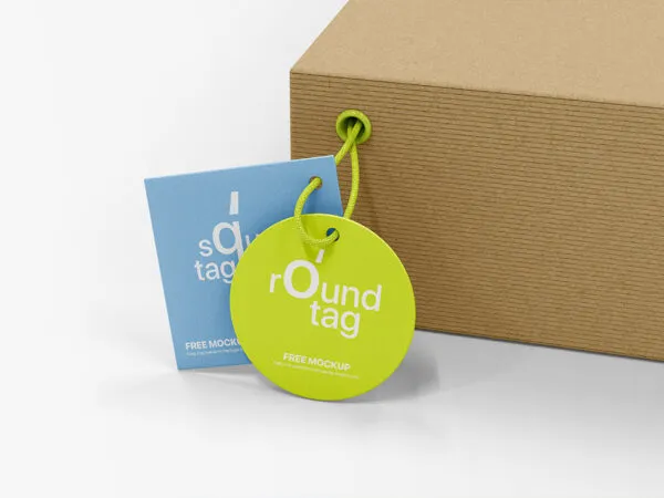 Close up Sight of Tags Mockup with Box 1