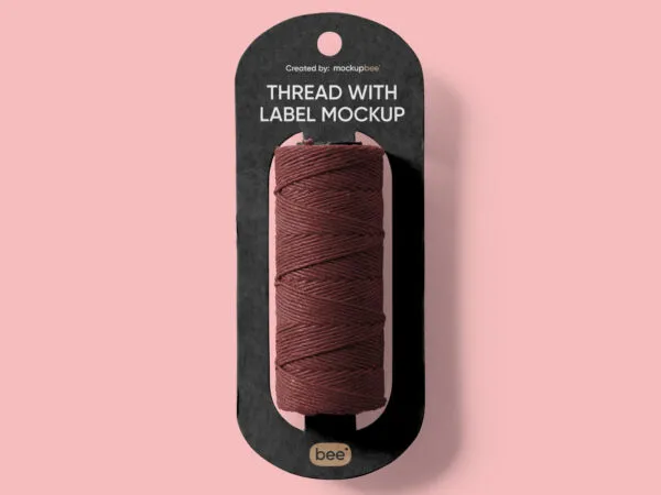 Close up Sight of Thread Mockup with Label 1