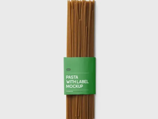 Close up View of Pasta with Label Mockup 1