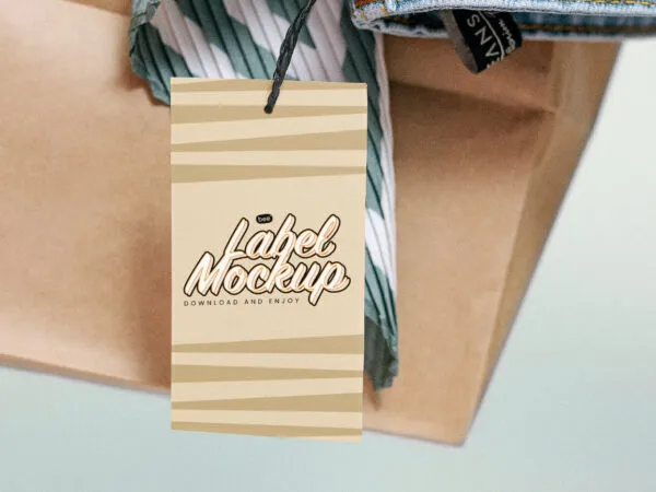 Close up View of Shopping Tag Mockup 1