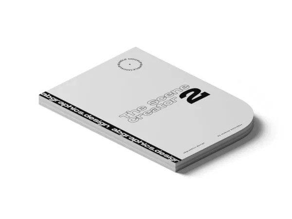 Closed Notepad Mockup in Perspective View 1
