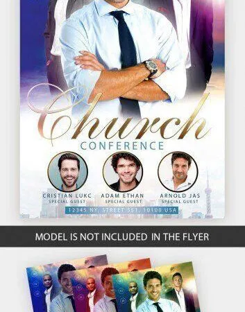 Cloudy Photo Church Conference Flyer Template 1