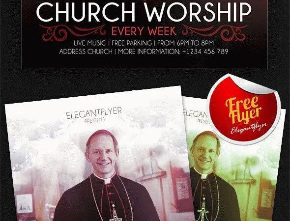 Cloudy Photo Church Event Flyer and Facebook Cover Template 1