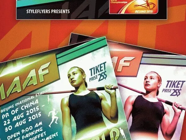Collage and Informative IAAF World Championships Flyer Template 1