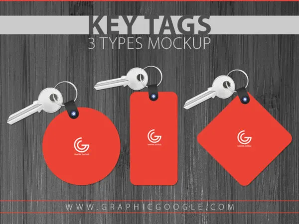 Collection of Key Tags 3 Types Mockup 1