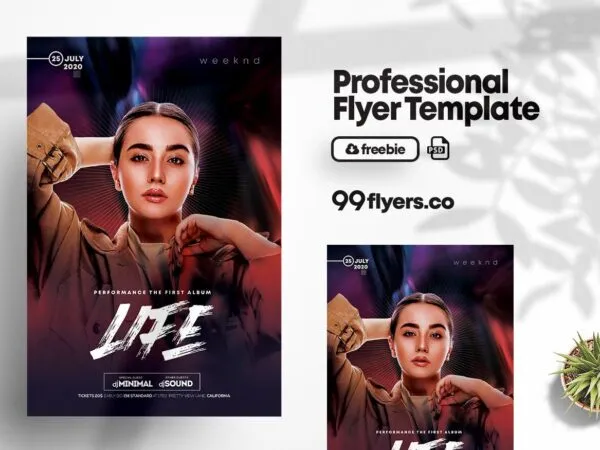 Color Gradient Modern Night Party Flyer Template 1