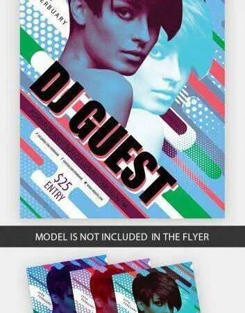 Colorful Abstract DJ Party Flyer Template 1