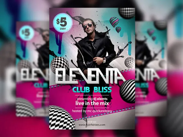 Colorful Abstract Music Club Flyer Template 1