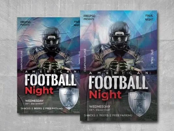 Colorful American Football Flyer and Facebook Cover Templates 1
