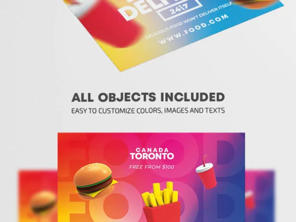 Colorful Animated Food Delivery Flyer Template 1