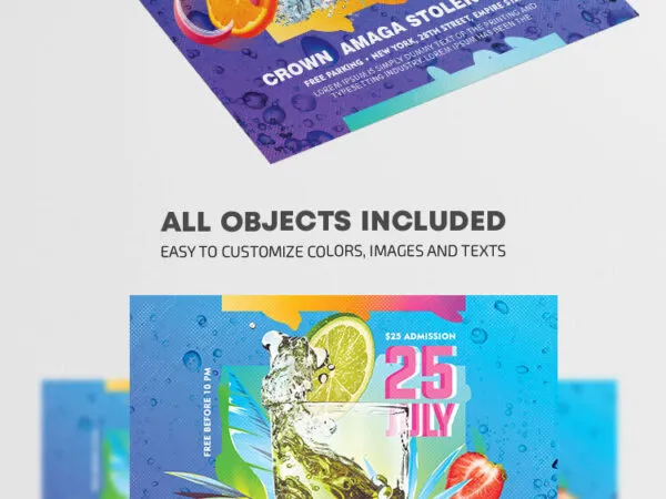 Colorful Cocktail Party Flyer Template 1