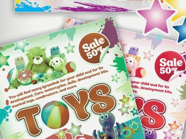 Colorful Color Splash Toys Shop Flyer Template 1