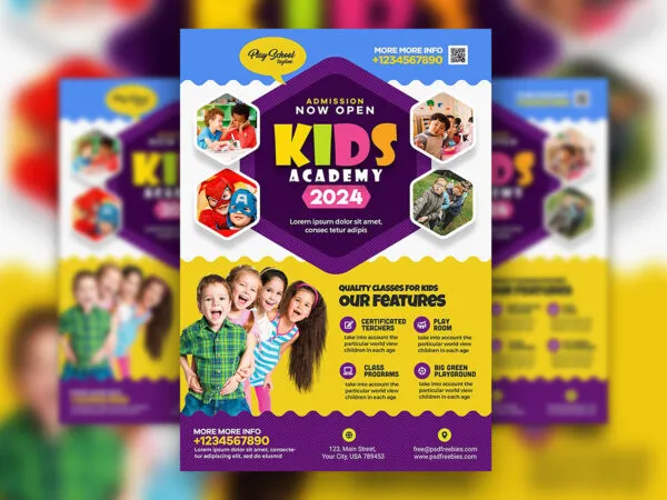 Colorful Creative School Education Admission Flyer Template 1