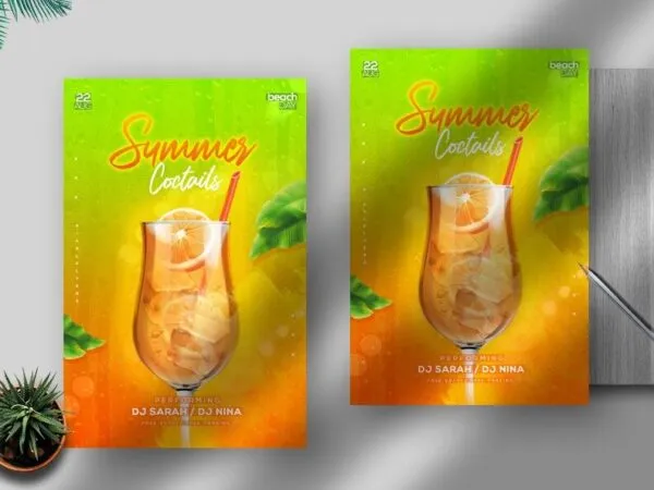 Colorful DJ Artist and Summer Party Flyer Template 1