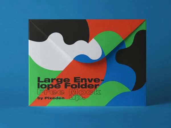 Colorful Envelope Mockup on Blue Background 1