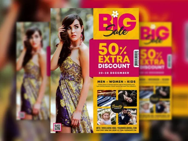 Colorful Fashion Big Sale Flyer Template 1