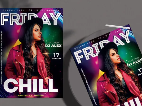 Colorful Friday Dance Club Flyer Template 1