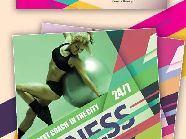 Colorful Geometric Fitness Flyer Template 1