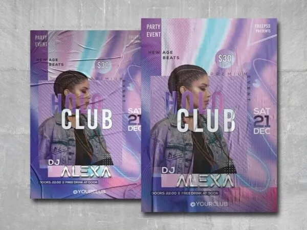 Colorful Gradient Club Flyer Template 1